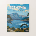 Tasmania Australia Travel Art Vintage Jigsaw Puzzle<br><div class="desc">Tasmania retro vector travel design. Tasmania is an island state of Australia,  located 240 kilometres south of the Australian mainland,  separated by the Bass Strait.</div>