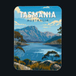 Tasmania Australia Travel Art Vintage Magnet<br><div class="desc">Tasmania retro vector travel design. Tasmania is an island state of Australia,  located 240 kilometres south of the Australian mainland,  separated by the Bass Strait.</div>