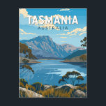 Tasmania Australia Travel Art Vintage Postcard<br><div class="desc">Tasmania retro vector travel design. Tasmania is an island state of Australia,  located 240 kilometres south of the Australian mainland,  separated by the Bass Strait.</div>