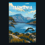Tasmania Australia Travel Art Vintage Poster<br><div class="desc">Tasmania retro vector travel design. Tasmania is an island state of Australia,  located 240 kilometres south of the Australian mainland,  separated by the Bass Strait.</div>