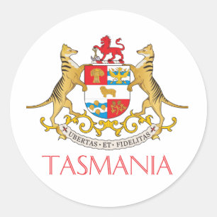 Tasmania coat of arms classic round sticker