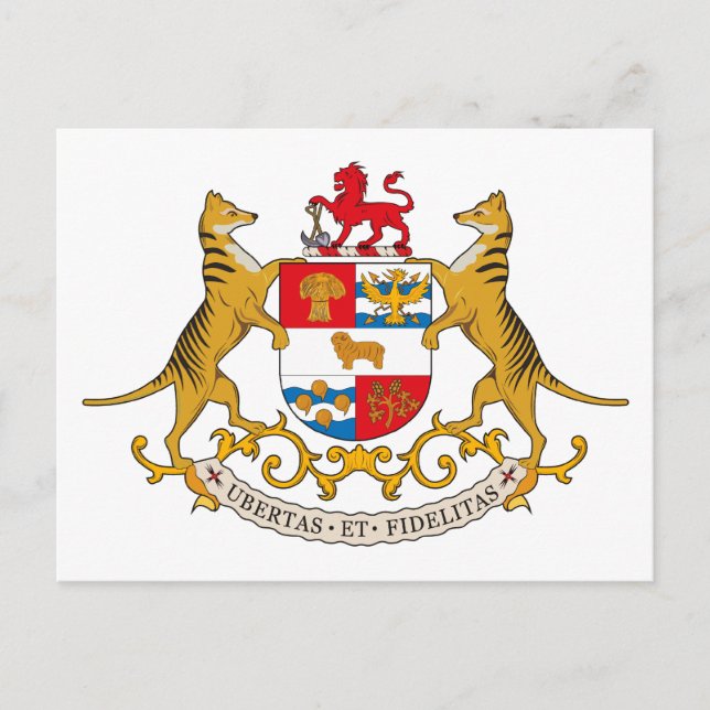 Tasmania Coat of Arms Postcard (Front)