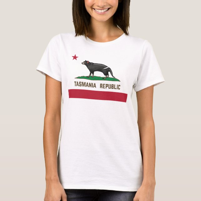 Tasmania Republic Tasmanian devil Flag T-Shirt (Front)