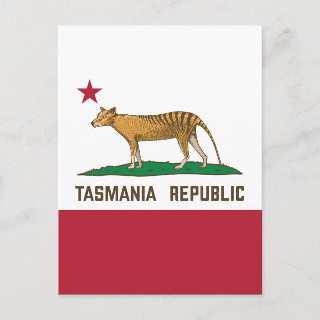 Tasmania Republic Thylacine Flag Tasmanian tiger Postcard (Front)