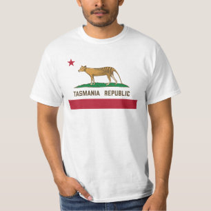 Tasmania Republic Thylacine Flag Tasmanian tiger T-Shirt