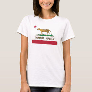 Tasmania Republic Thylacine Flag Tasmanian tiger T-Shirt