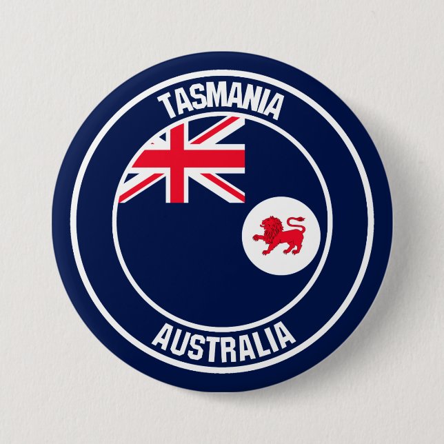 Tasmania Round Emblem 7.5 Cm Round Badge (Front)