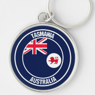 Tasmania Round Emblem Key Ring