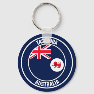 Tasmania Round Emblem Key Ring