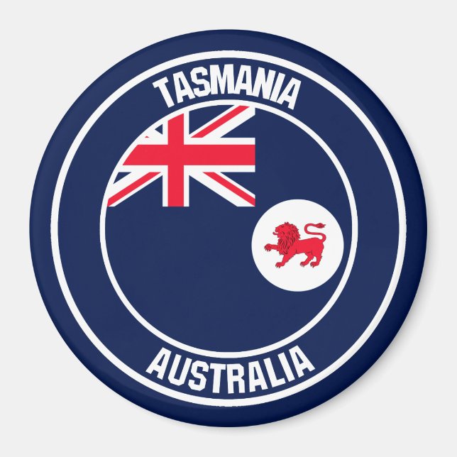 Tasmania Round Emblem Magnet (Front)