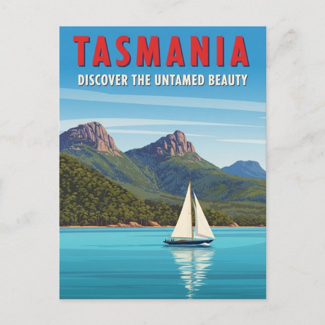 Tasmania Sailboat Australia Travel Postcard (Front)