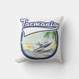 Tasmania travel logo cushion