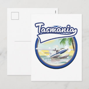 Tasmania travel logo holiday postcard