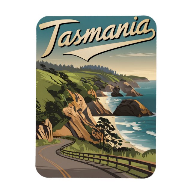 Tasmania Vintage Magnet (Vertical)