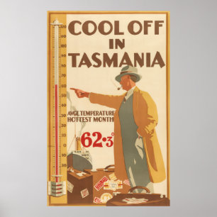 Tasmania Vintage Travel Poster