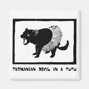 Tasmanian Devil in a Tutu Magnet