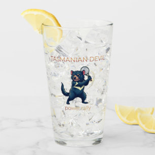 Tasmanian Devil Tennis Player Design - Power Rally Glass