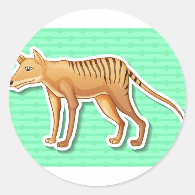Tasmanian tiger classic round sticker (Front)
