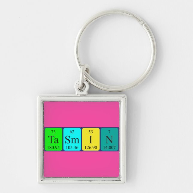 Tasmin periodic table name keyring (Front)