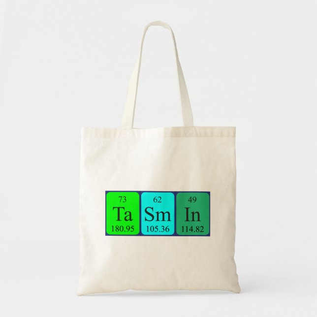 Tasmin periodic table name tote bag (Front)