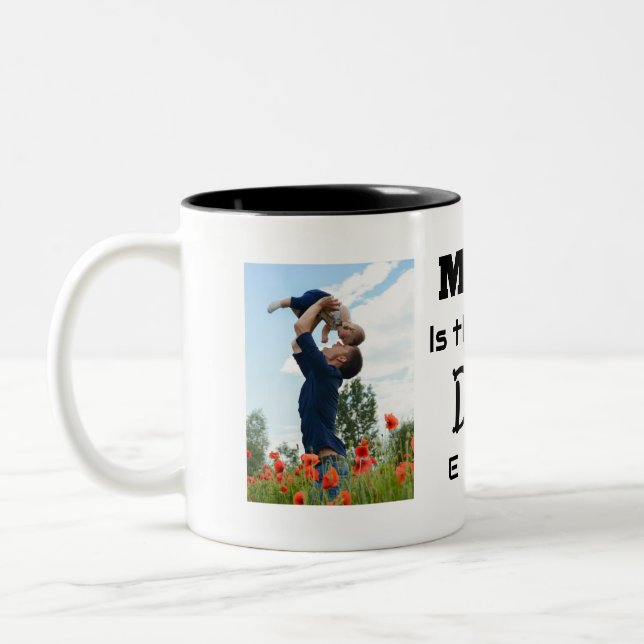 Tasse 2 Couleurs Best Dad ever photo customizable Two-Tone Coffee Mug (Left)