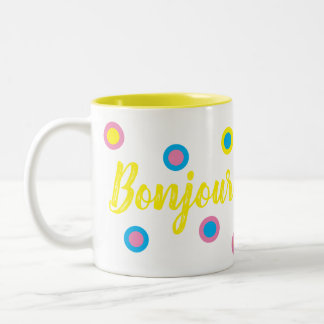 Tasse 2 Couleurs Bonjour Two-Tone Coffee Mug