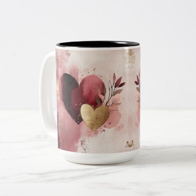 Tasse 2 Couleurs Personalized Valentine Coffee Mug (Front Left)