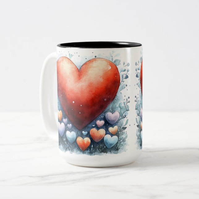 Tasse 2 Couleurs Personalized Valentine Coffee Mug (Front Left)