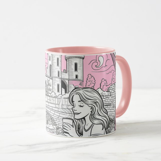 tasse de fille avec fleurs mug (Front Right)