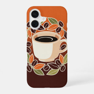 Tasse Florale Rétro au Café iPhone 16 Case