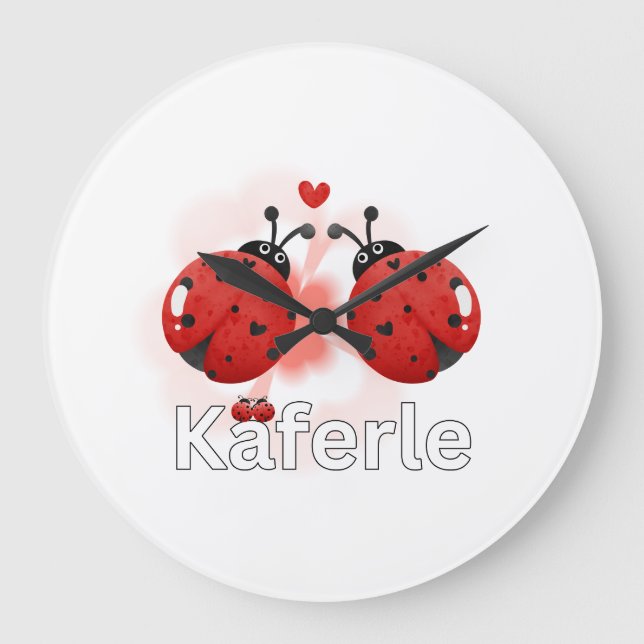 Tasse Marienkäfer Large Clock (Front)