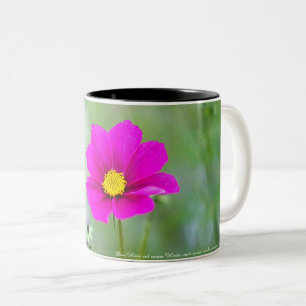 Tasse mit Cosmea-Blüte und Psalm Two-Tone Coffee Mug