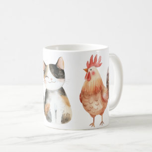 Tasse mit Hund, Katze und Huhn Coffee Mug
