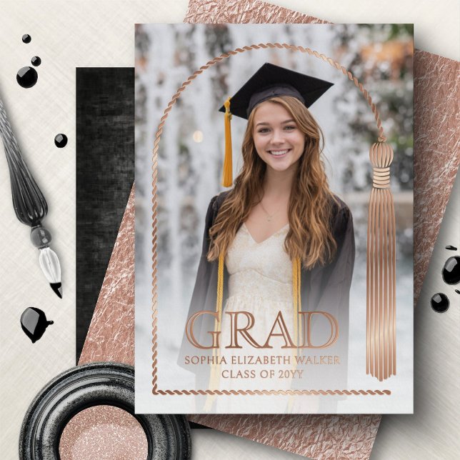 Tassel Arch Foil Graduation Announcement (Creator Uploaded)