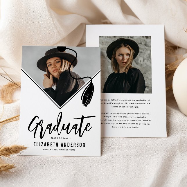 Tassel Cap Photo Graduation Announcement (Creator Uploaded)
