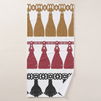 Tassel garland set. Isolated tassel fringe border  Bath Towel
