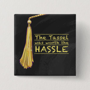 Tassel Hassle Gold 15 Cm Square Badge