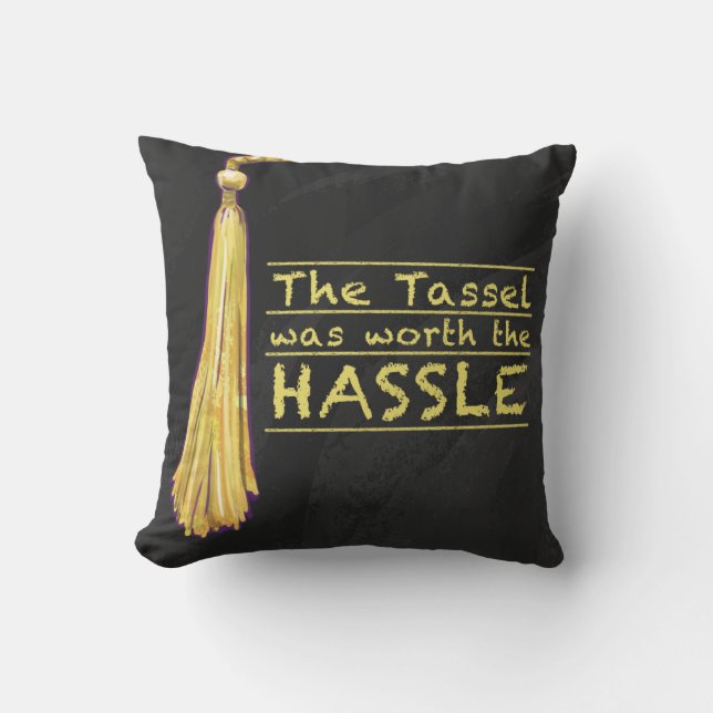 Tassel Hassle Gold Cushion (Front)