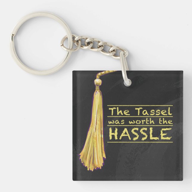 Tassel Hassle Gold Key Ring (Front)