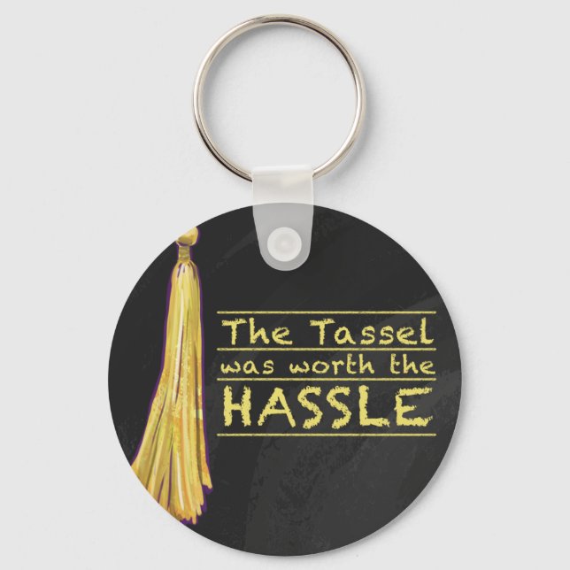 Tassel Hassle Gold Key Ring (Front)
