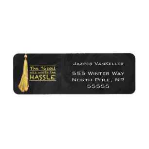 Tassel Hassle Gold Return Address Label