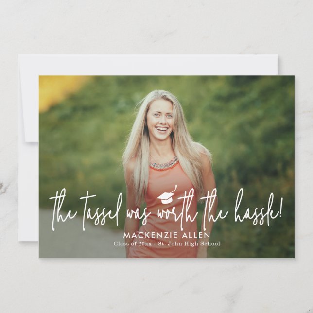 Tassel Hassle Graduation Announcement Invitation (Front)