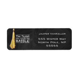 Tassel Hassle Silver Return Address Label