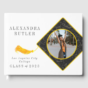 Tassel Photo Script Class of Keepsake Graduation Guest Book