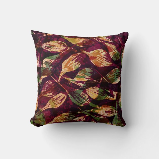 Tassel Sedge Seed Watercolor Print Cushion (Front)