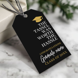 Tassel Was Worth the Hassle - Modern Graduation Gift Tags