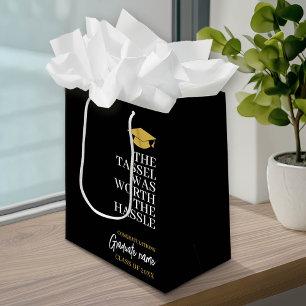 Tassel Was Worth the Hassle - Modern Graduation Medium Gift Bag