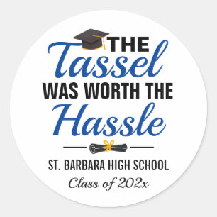 Tassel Worth Hassle Graduation Party Sticker