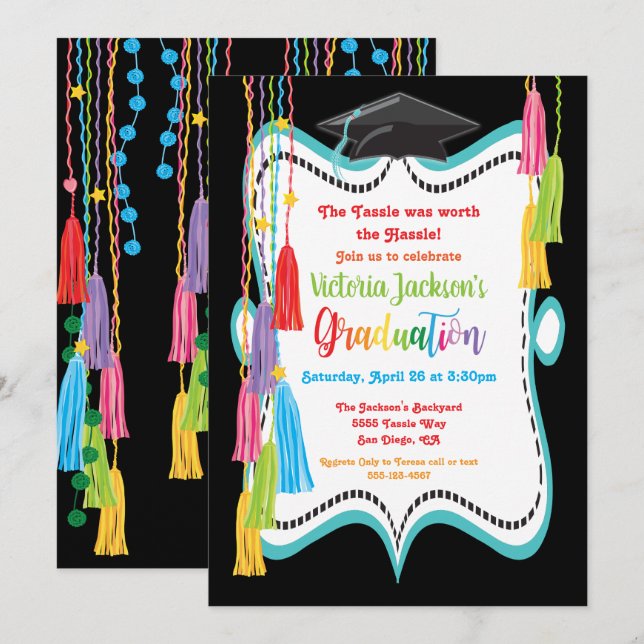 Tassle Graduation Party Invitation (Front/Back)