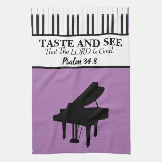 Taste And See That The LORD is Good, Piano Kitch Tea Towel